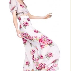 ZARA Floral High Waist Palazzo Pant